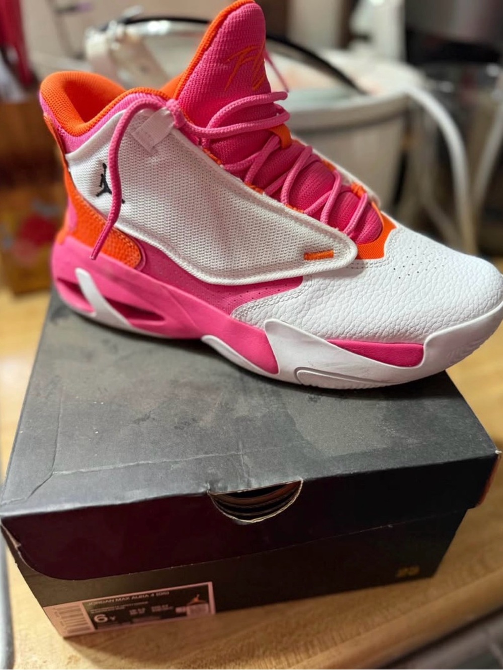 Jordan Women’s Mid-Top Sneakers — White / Pink / Orange